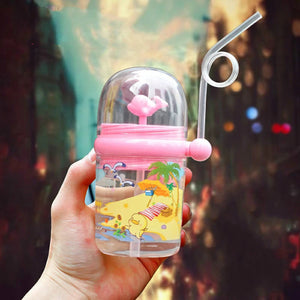 Children Whale Spray Cup Sippy Bottle Cartoon Baby With Sippy Kettle Outdoor Portable Children’s Cup