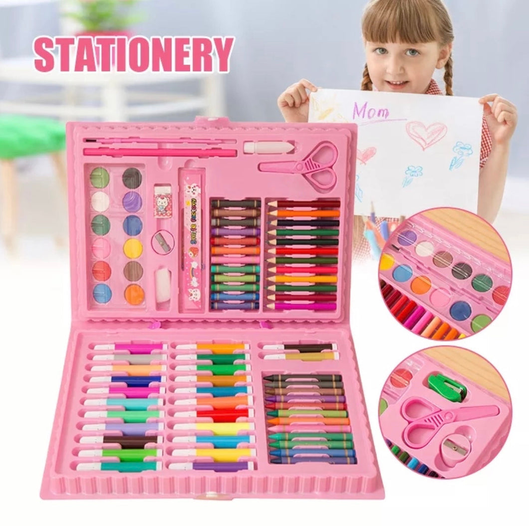 Children Painting 86pc Set Water Color Pen Crayon Oil Pastel Brush Drawing Tool