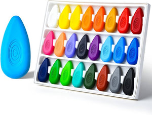 Water-Drop Shape Jumbo Crayons with Easy-Grip Perfect for Toddlers Hands