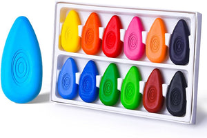 Water-Drop Shape Jumbo Crayons with Easy-Grip Perfect for Toddlers Hands