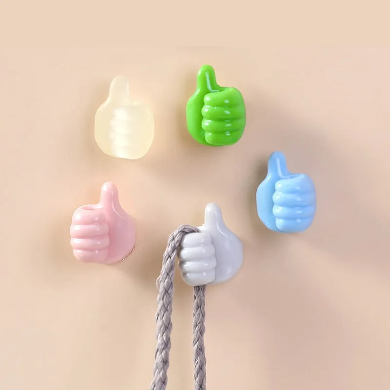 Creative Silicone Thumb Wall Hook Multifunction Self Adhesive Cable Clip Thumb Hook Cable Organizer Clips Key Hanger