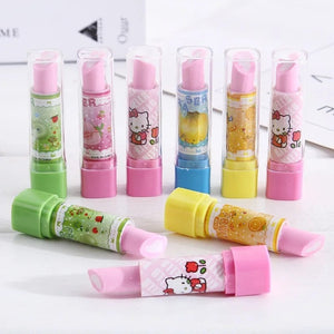 Cute Lipstick Eraser Stationery Toy for Girl School Supplies Fruit Art Eraser for Girls Kids Stationery Gifts Prize