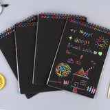Fun Magic Drawing Book Toy DIY Scratch Notebook Black Cardboard Children Learning Toys Scratch Art Painting Doodle New