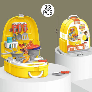 Children Play 23pcs Master Chef Bag Simulation Pretend Toys Kids Box Backpack